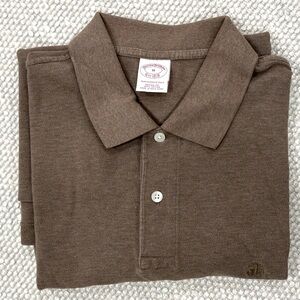 Brooks Brothers Performance Polo Shirt Short Sleeve | Brown | Medium